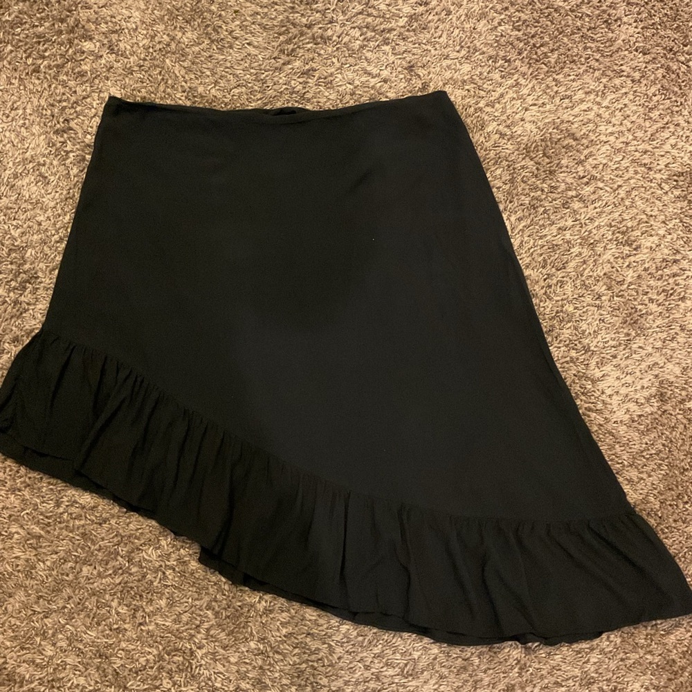 4. Nine West Black Asymmetric Skirt Ruffle Flowy Size XXL - Picture 4 of 4